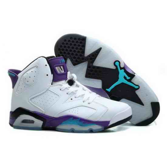 Air Jordan 6 Shoes 2014 Womens White Purple Black